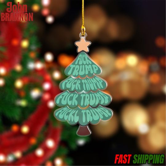 Discover Subtle Anti-Trump Holiday Ornament, Fuck Trump Christmas Tree Ornament, Funny Fuck Trump Gifts, FDT Political Humor Christmas Present