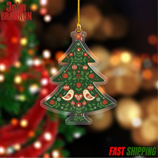 Discover Subtle Anti-Trump Holiday Ornament, Fuck Trump Christmas Tree Ornament, Funny Fuck Trump Gifts, FDT Political Humor Christmas Present