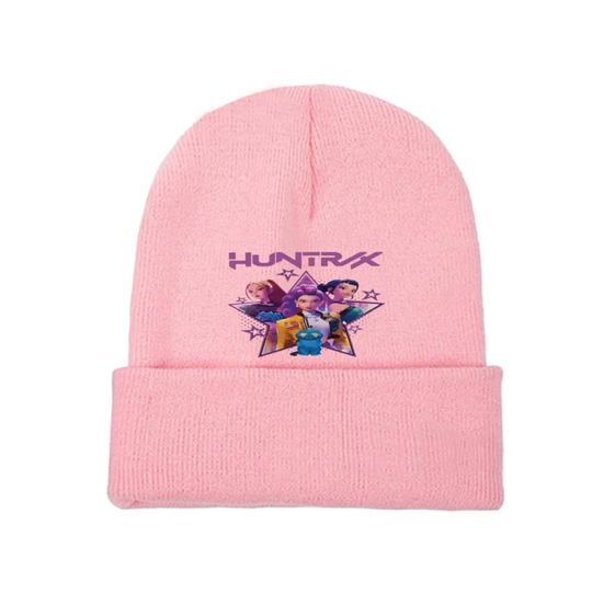 Kpop Huntrix Knitted Beanie | Winter Warm Hat | Partial Print Kpop Aesthetic | Face Slimming Gift for Fans
