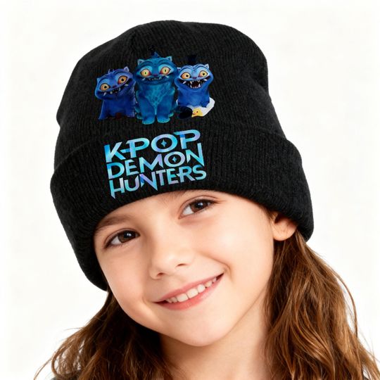 Kpop Demon Hunters Tiger Beanie Hat Blue Tiger Hat K-Pop Huntrix Winter Hat Anime Style Tiger Beanie Saja Girl&Saja Boy Fans Gift