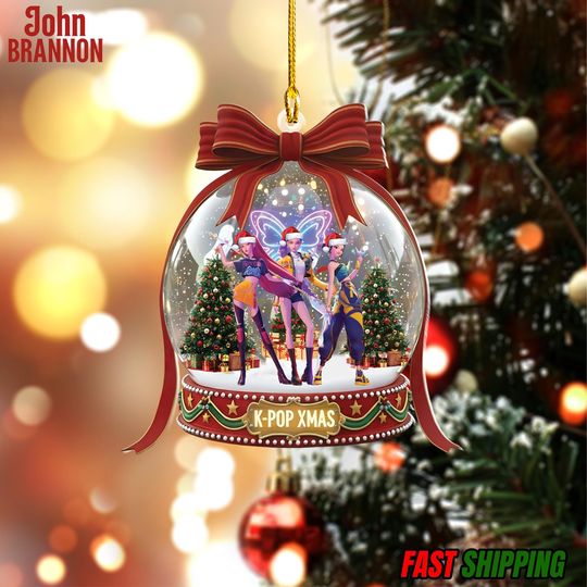 K-POP XMas Ornament, KPOP Christmas Keepsake, Huntrix Ornament, Demon Hunters Ornament for Her, Mira Rumi Zoey Ornament