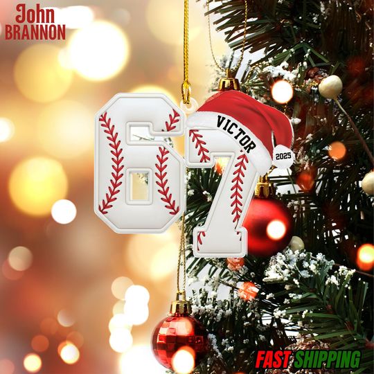 Discover Funny Six Seven 67 Sports Ornament, Personalized Acrylic Sport Ornament, Funny Teenager Christmas Gifts, Teen Slang Ornament, Sports Lover
