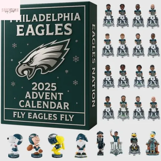 Philadelphia Football Fans 2025 2D Flat Advent Calendar “Fly Eagles Fly”
