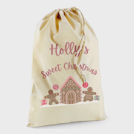 Discover Personalised My Sweet Christmas Gift Sack - Gingerbread Design