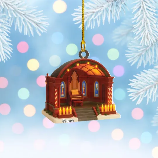 Discover Personalized Cathedral Stage Christmas Ornament Religious Church Ornament Decor
