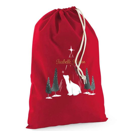Discover Personalised Arctic Magic Sack with Christmas Gifts 100% Cotton
