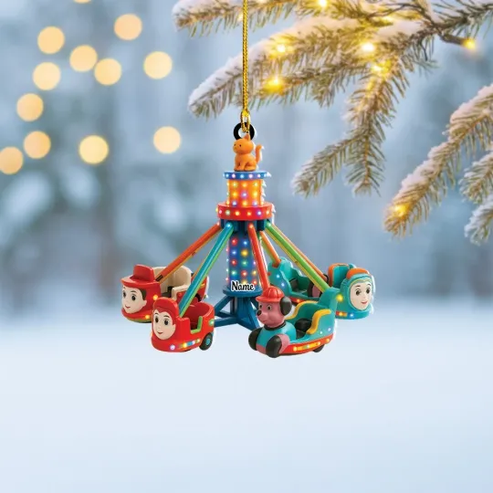 Discover Personalized Carnival Carousel Christmas Ornament Merry-go-around Amusement Ride