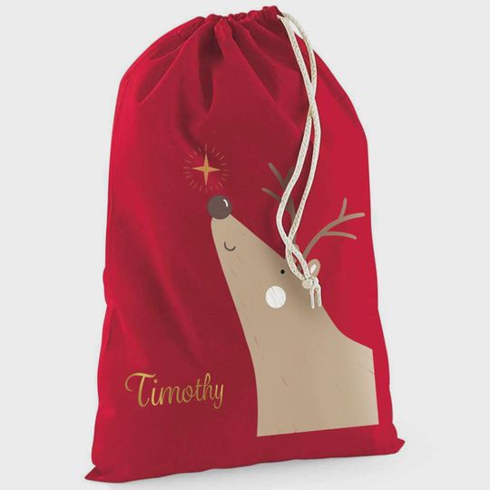 Discover Personalised Rudolf Christmas Sack