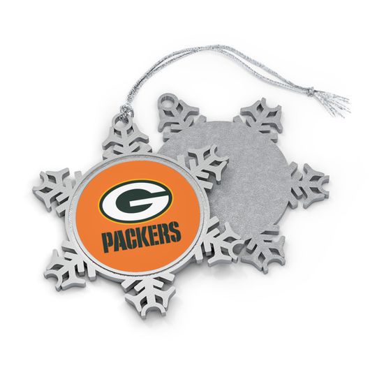 Packers Pewter Snowflake Ornament, Winter Decoration, Holiday Gift, Christmas Keepsake, Packers Fan Decor, Unique Home Decor