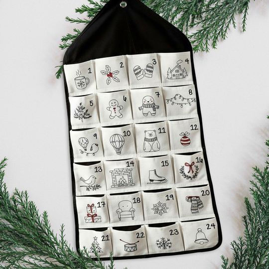 Fabric Advent Calendar Christmas Countdown Keepsake for Kids and Families