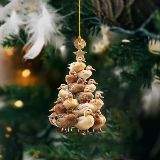 Discover Personalized Duck Christmas Ornament, Animal Christmas Tree Hanging Decor