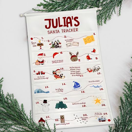 Personalized Fabric Advent Calendar with Handcrafted Forest Theme Christmas Countdown for Kids and Families