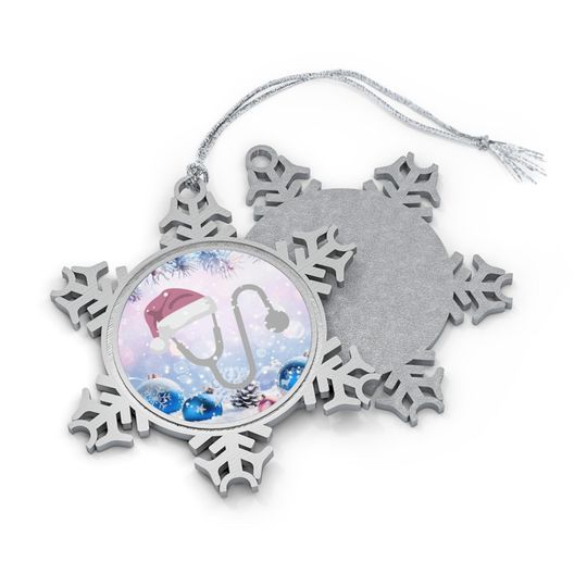 Stethoscope with Santa Hat Ornament, Nurse Stocking Stuffer, Doctor Med Student PhD Holiday Ornament, Medical Gift