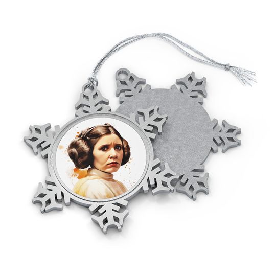 Discover Star Wars Princess Leia Pewter Snowflake Ornament, Christmas Decoration, Holiday Gift, Princess Leia Ornament, Star Wars Ornament, Leia Gift