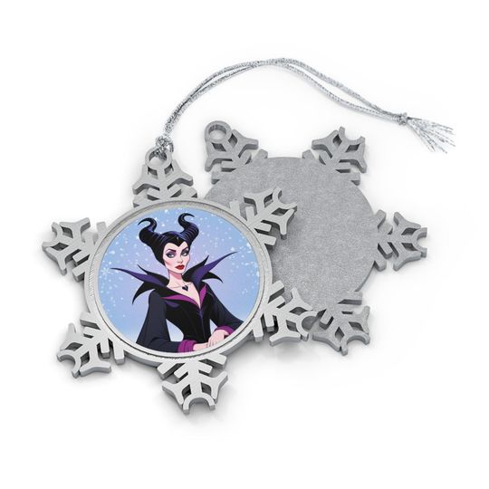 Discover Disney Maleficent Pewter Snowflake Ornament, Christmas Tree Decoration, Holiday Gift, Villain Home Dcor, Maleficent Ornament, Disney Gift