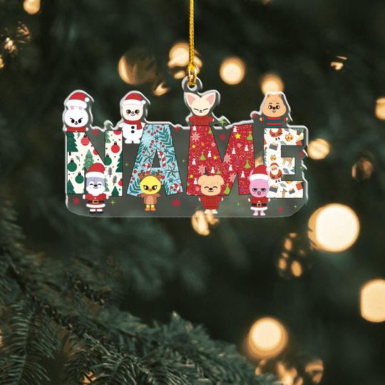 Discover Custom Name Stray Kids Christmas Ornament, SKZOO Christmas Ornament, Family Keepsake