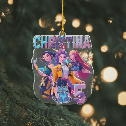 Discover Personalized Name KPOP Ornament, KPOP Christmas Keepsake, Huntrix Ornament