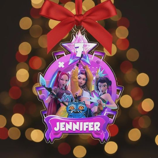 Discover Personalized Huntrix Christmas Acrylic Ornament,Custom Kpop Demon Hunter Ornament