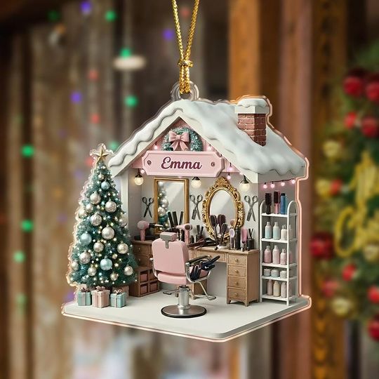 Discover Personalized Hairstylist Christmas Ornament 2025, Custom Cosmetology Bag Hairdresser Gift