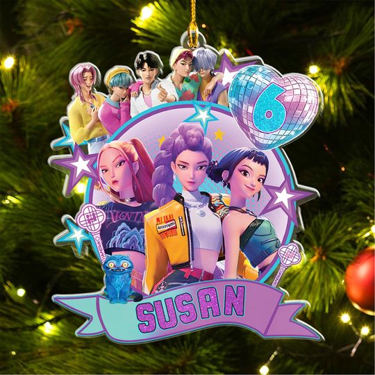 Discover Personalized Name KPOP Ornament, KPOP Christmas Keepsake, Huntrix Ornament