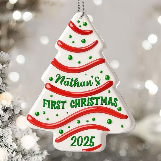 Discover Personalized Babys First Christmas Ornament 2025, Custom Name Tree Ornament