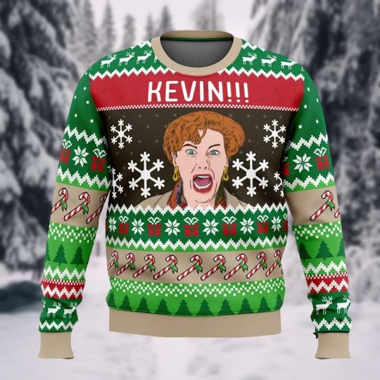 Discover Kevin Meme Ugly Christmas Sweater, Home Alone Christmas Sweatshirt, Funny Ugly Xmas Sweater, Christmas Gift