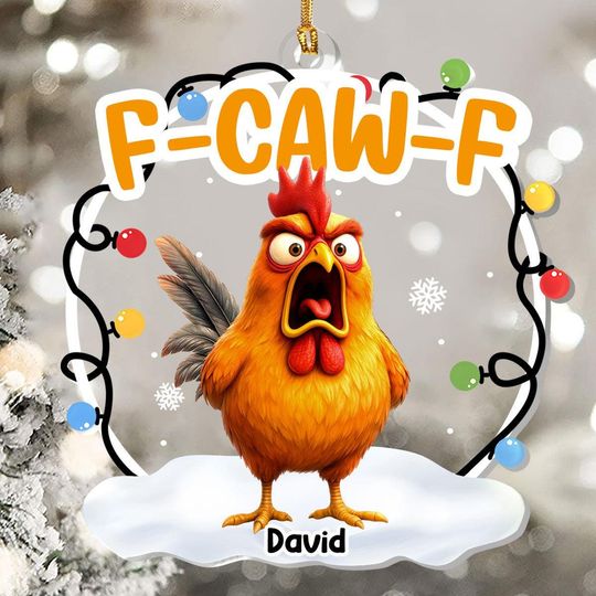 Discover Personalized Funny Chicken Ornament, Custom Name Farmhouse Gift