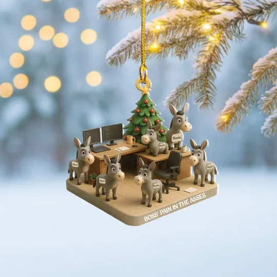 Discover Personalized Best Team Boss Pain In The Aesses Christmas Ornament, Coworker Gift