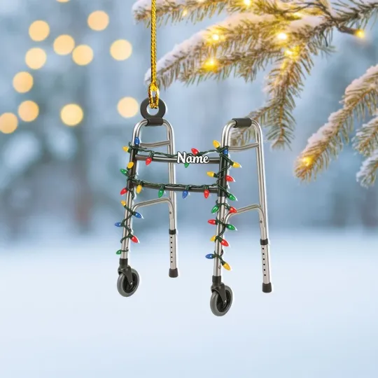Discover Personalized Mobility Aid Walker Christmas Ornament, Walker Frame Ornament Gift