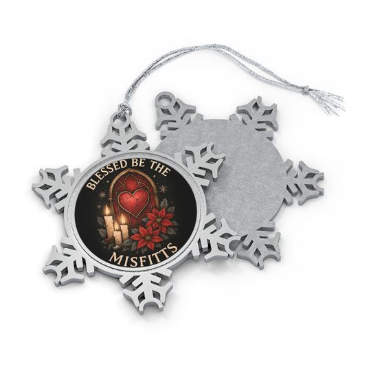Pewter Snowflake Ornament - Blessed Be The Misfits, Holiday Dcor, Winter Gifts, Keepsake Ornament, Unique Christmas Decoration