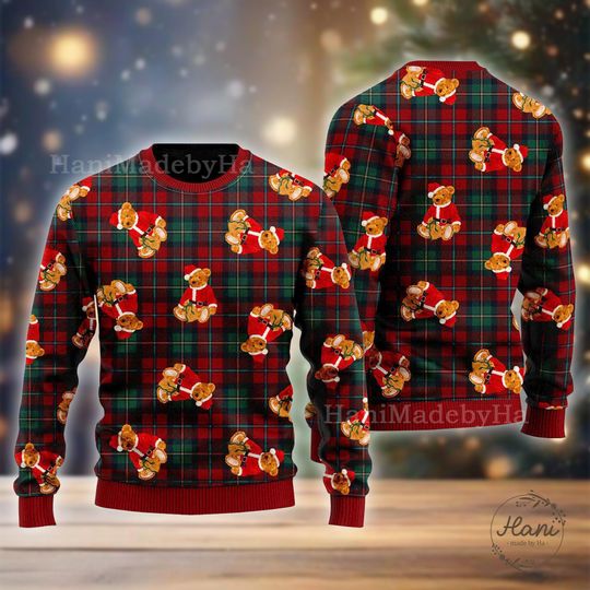Discover Funny Bear Swear Santa Sweater, Ugly Christmas - New Year Outfit for Men & Women, Holiday Gift for Humor Lovers