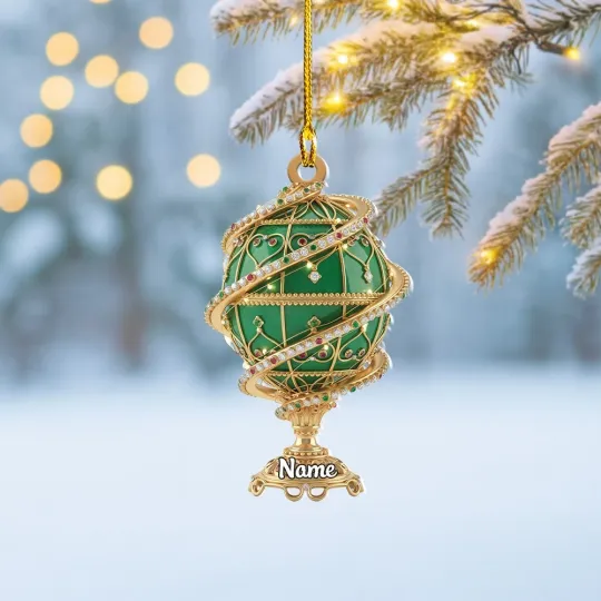 Discover Personalized Fabergé Egg Christmas Ornament Royal Jewel Egg Ornament Xmas Gift