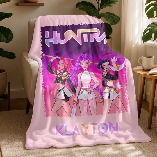Discover Custom Kpop Huntrix Blanket,Personalized Kpop Demon Blanket,Hunter Girls Throw Blanket