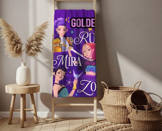 Discover Golden Kpop Demon Hunter Plush Blanket | Rumi Mira Zoey Cozy Throw | KPDH fandom gift