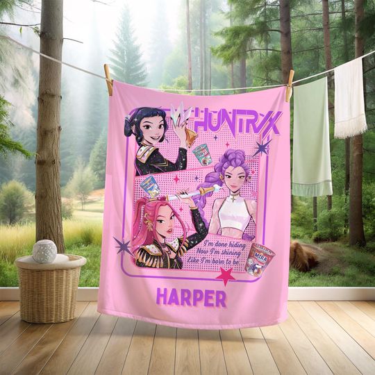 Discover Custom Kpop Huntrix Blanket,Personalized Kpop Demon Blanket,Hunter Girls Throw