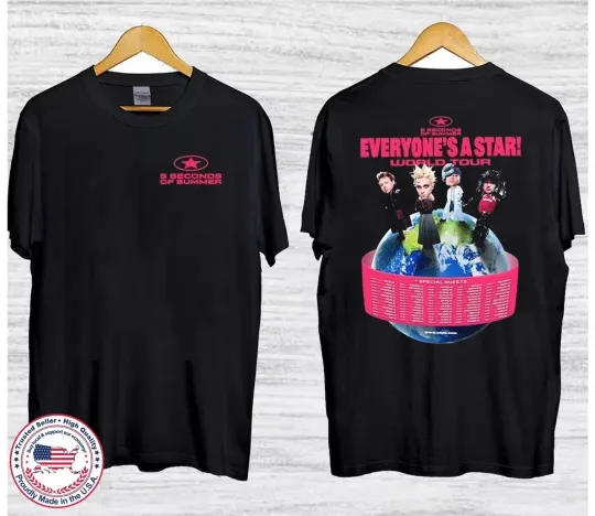 Discover 5 SECONDS OF SUMMER Everyone's A Star World Tour 2026 T-Shirt