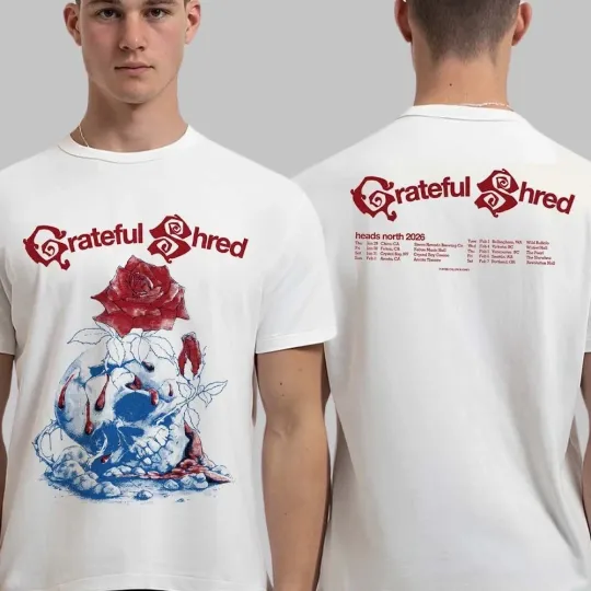 Grateful Shred Heads North 2026 North America Tour City Dates Two Sided T-Shirt