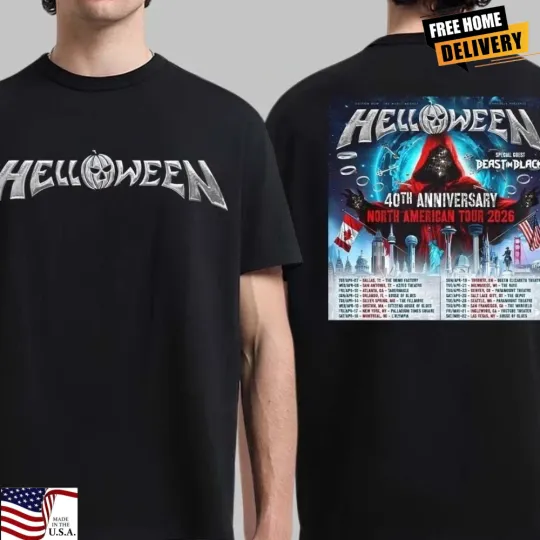 Discover New Shirt-Helloween 40th Anniversary North American Tour 2026-Double Side Shirt