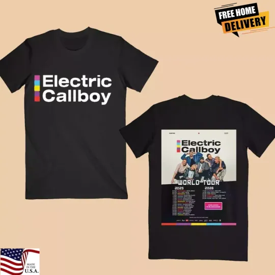 Discover Electric Callboy World Tour 2025 2026 Europe Tour Dates Double Sides T-Shirt