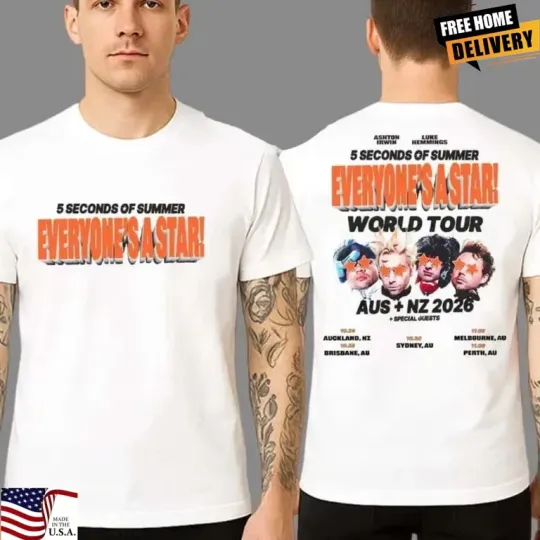 Discover 5 Seconds of Summer Australia & New Zealand Tour 2026 T-Shirt