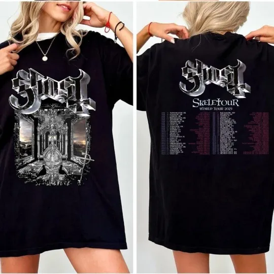 Ghost Skeletour 2025 Tour Shirt, Ghost Band Metal Rock Music Shirt