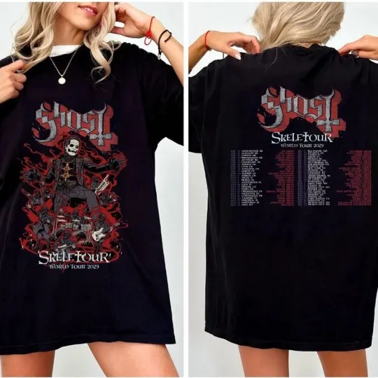 Retro Ghost Band Tour Shirt 2025, Ghost Skeletour 2025 Shirt,
