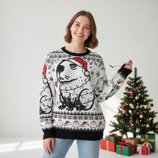 Discover Animal Christmas Ugly Sweater, Funny Parrot Holiday Sweater, Capybara Sweater For Men And Women, Xmas Gift