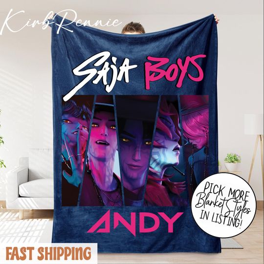 Discover Saja Boys Blanket, Cozy Throw, K-Pop Demon Hunters, Comforting Soft Bedding, Fleece Bedcover, Anime Couch Blanket, Derpy Blanket