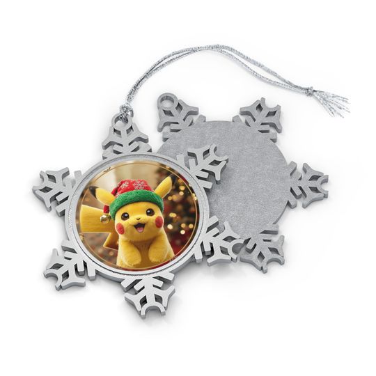 Discover Pewter Poke-Mon Snowflake Ornament, Personalized Christmas Keepsake
