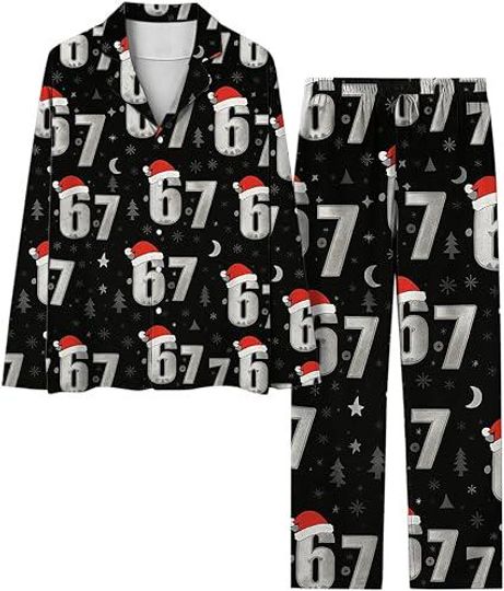 Discover 67 Christmas Pajamas 6 7 Shirt and Pants Set 2025 Six Seven Boys Girls Outfit for Kids