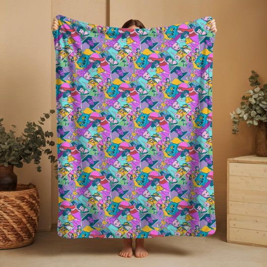 Discover Colorful Kpop Demon Hunters Comic Blanket | Fleece Sherpa Blanket  | Kpop Demon Hunters Gift