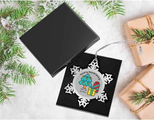 Funny Christmas Gift for Family & Friends | Youre My Favorite Blessing Pewter Snowflake Ornament