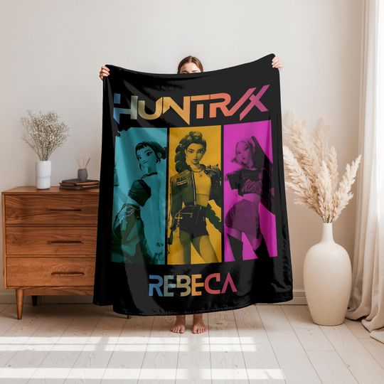 Discover Personalized Kpop Hunter Blanket,Custom Kpop Fun Gift,Cozy K-Pop Demon Name Blanket,Holiday Girl Blanket,Anime Inspired Blanket,Winter Throw