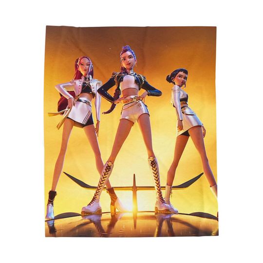 Discover Plush Blanket, Cozy Throw, K-Pop Demon Hunters, Comforting Soft Bedding, Fleece Bedcover, Anime Couch Blanket